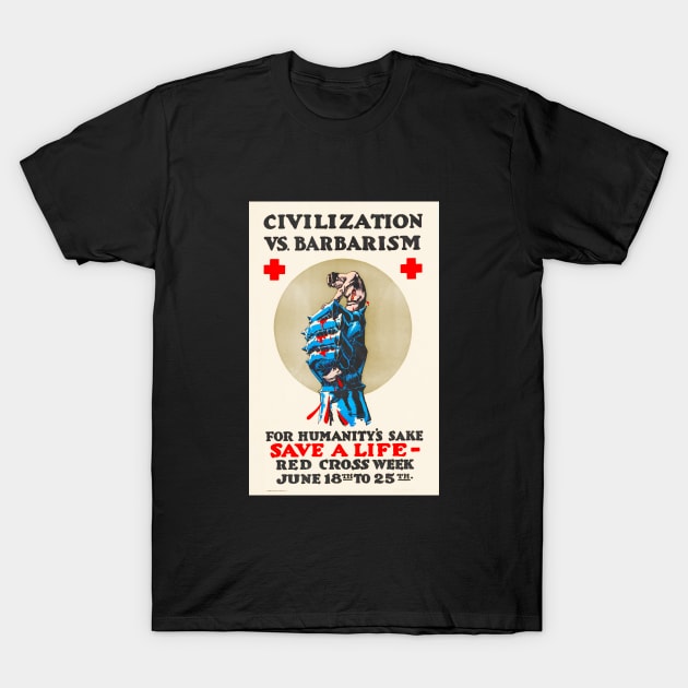 Civilization vs Barbarism T-Shirt by pocketlama